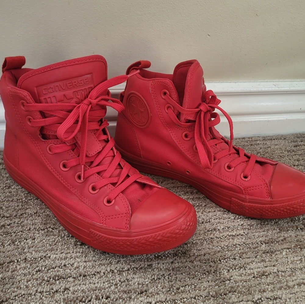 Converse Rubber Red All Stars Chuck Taylor Guard High Top sz 6 mens 8 wo… - Picture 3 of 10